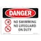 Signmission Safety Sign, OSHA Danger, 5" Height, No Swimming No Lifeguard On Duty, Landscape OS-DS-D-57-L-1711 - alternate 1